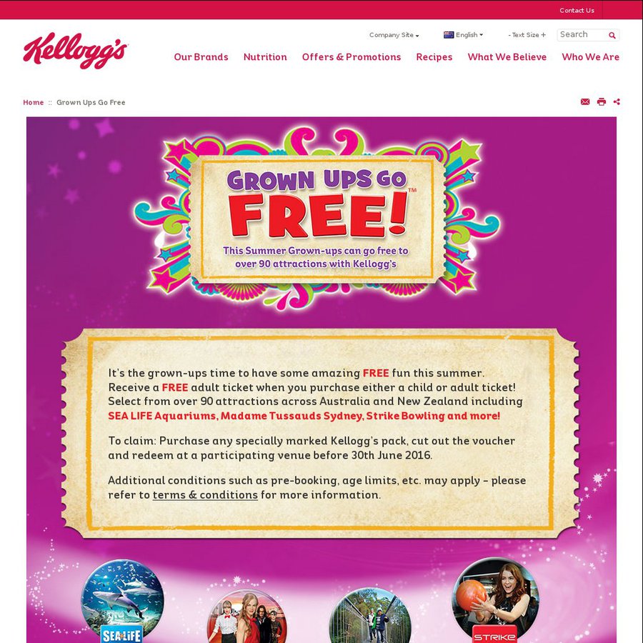 BOGOF Tickets to Various Attractions with Kelloggs Cereal Purchase ChoiceCheapies