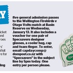 Win 5 Tix to Firebirds V Volts Match (Jan 13), Voucher for Pair of Specsavers Glasses @ Dom Post