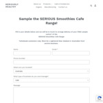 Free Sample Carton of SER!OUS Smoothies Cafe Range (Wholesale Customers Only) @ Seriously Healthy