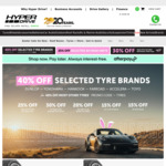 Easter Sale: 40% off Selected Tyres @ Hyper Drive