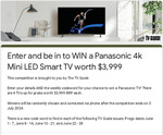 Win 1 of 4 Panasonic 4k Mini LED Smart TVs (Worth $3999) from TV Guide (Weekly Code)