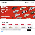 Extra 30% off + $10 Delivery ($0 C&C/ in-Store/ $150 Order) @ Foot Locker
