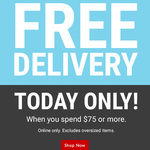Free Delivery Today Only at The Warehouse with $75 Spend