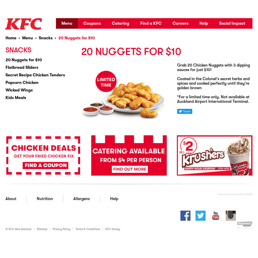 20 Nuggets for 10 KFC ChoiceCheapies
