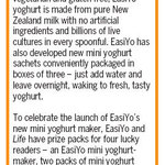Win 1 of 4 EasiYo Mini Yogurt Makers, 2 Yogurt Sachets, 2 Sachets of Muesli from Dom Post