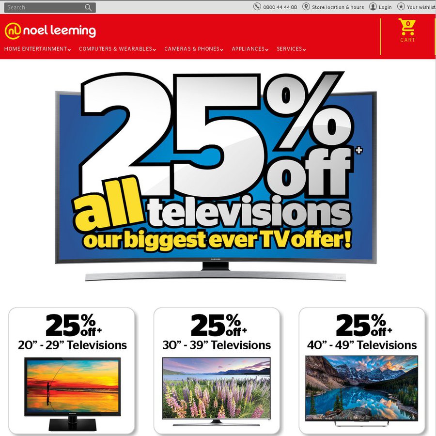 25 off TVs + Audio at Noel Leeming ChoiceCheapies
