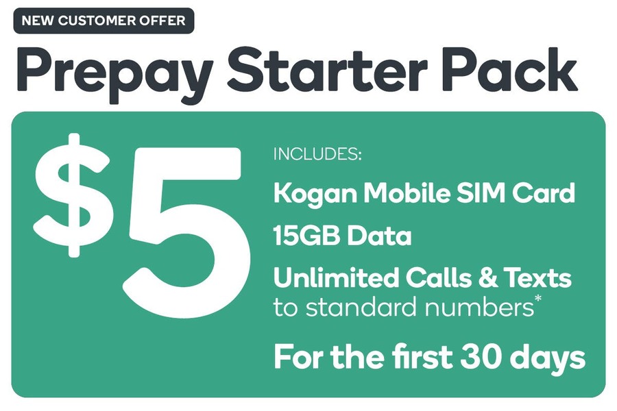5 SIM Card Starter Pack Unlimited Texts & Calls (AU/NZ) & 15GB Data for First 30 Days (35