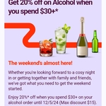 Get 20% off on Alcohol with $30+ Spend (Max $15 Discount) @ Doodash
