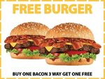 Buy One Bacon Three Ways Burger, Get One Free @ Carl's Jr
