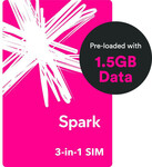 Spark Prepay SIM Card - Pre-Loaded with 1.5GB Data $1.99 @ PB Tech
