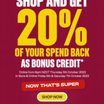 Get 20% of Your Spend Back as Bonus Credit (Online from Thursday 6pm, Instore from Friday) @ Supercheap Auto (Club Members)