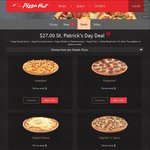 1 Pizza from Each Range, Large Fries, Garlic Bread and 1.5L Drink $27 @ Pizza Hut
