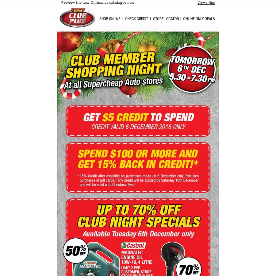 Supercheap Auto 5 Credit Members Only) ChoiceCheapies