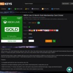 XBOX Live 12 Month Gold Membership Card Global $42.97 USD (~$59 NZD) @ Nokeys.com