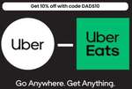 10% off Uber Eats Gift Cards ($50 Minimum Purchase), 10% off Airbnb Gift Cards ($100 Minimum Purchase) @ Prezzee