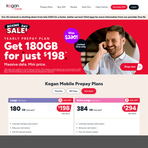 40% off Large (15GB/M for $198) and Extra Large (32GB/M for $294) Mobile 365 SIM Plan (Voucher Expires 28/2/26) @ Kogan NZ