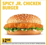 Spicy Jr. Chicken Burger $2 @ Carl's Jr