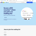 Join eBay Mailing List and Get a Voucher for $10 off $30 Minimum Spend @ eBay AU (New Subscribers)