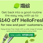 Up to $75 off First Box, $45 off Second, $10 off Third & Fourth Box (New or Deactivated at least 3 Months Ago) @ Hello Fresh