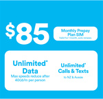 50% off 2degrees $85 Preloaded Prepay Carryover Combo SIM Card, for $42.50 (Unlimited Texts/Calls, 40GB at Full Speed) @ PB Tech