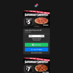 Large Value Pizza from $5 (Pickup Today Only) @ Domino's