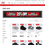 Extra 25% off Footwear + $13 Shipping ($0 with $150 Spend) @ Vans