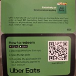 $20 off Your First Two Orders of $25 (Excluding Fees/Delivery) @ Uber Eats (New or Returning Customers Inactive for 365 Days)