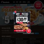 50% off Pizzas (Excluding Value and Extra Value) + Full List of Every Coupon Avalible @ Domino's