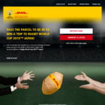 Win a Trip to The Rugby World Cup or Instant Win Prizes from DHL