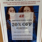 20% off (Minimum $60 Spend) @ H&M