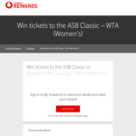 Win tickets to the ASB Classic in Auckland (WTA Women’s, January 2-7, 2023) @ Vodafone Rewards (Customers Only)