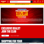 25% off with $100 Spend (Exclusions Apply) @ Supercheap Auto (Online Only)