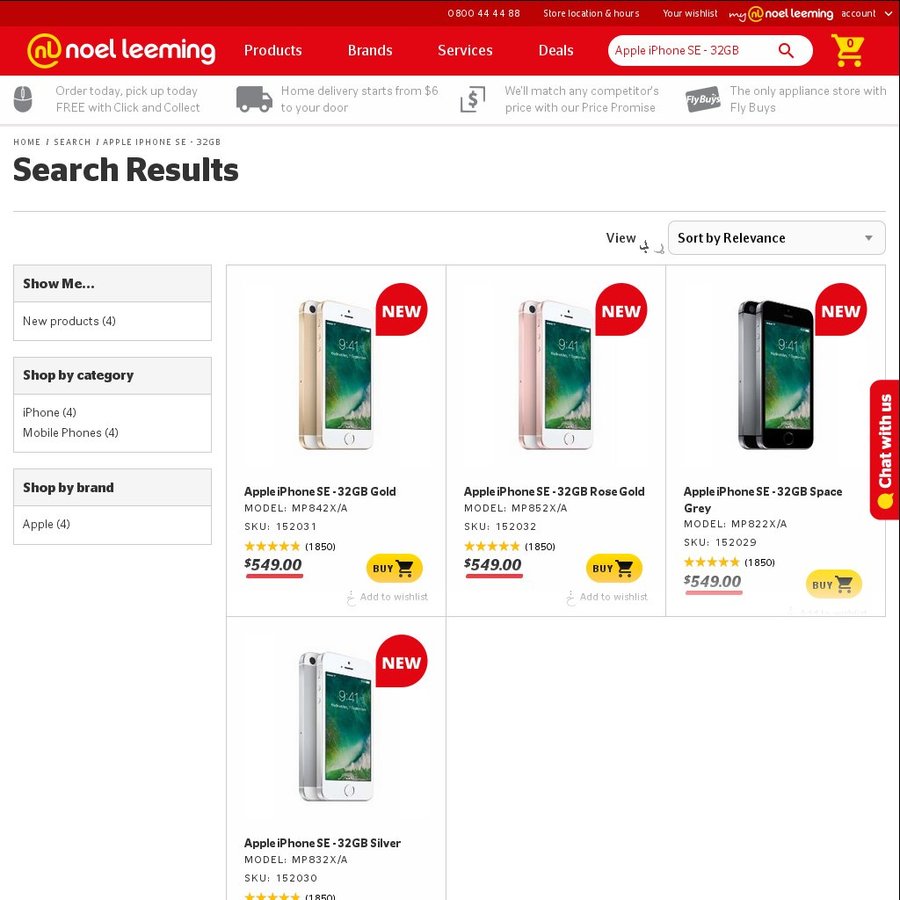 Apple iPhone SE 32GB = 549 Noel Leeming ChoiceCheapies