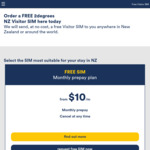 Free 2Degrees "Visitor" SIM, Can Be Sent Free to Worldwide, Including NZ Addresses