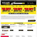 $10 off $49+ Spend, $30 off $149+ Spend, $50 off $499+ Spend @ Dick Smith