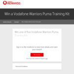 Win 1 of 5 Vodafone Warriors Puma training kits @ Vodafone Rewards (Vodafone Customers Only)