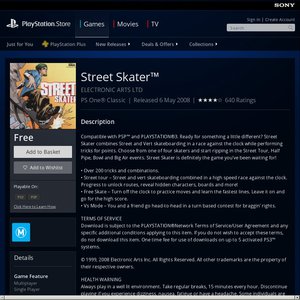 Free PS3/PSP Game: Street Skater