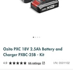 Ozito PXC 18V 2.5Ah Battery and Charger PXBC-25B - Kit $30 @ Bunnings (in Store Only)