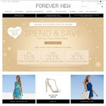 Forever New Spend & Save - 15% off $150, 20% off $200, 30% off $300+ Spend