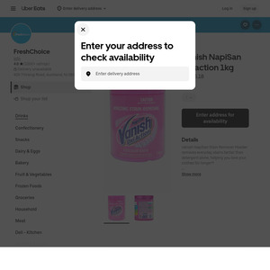 [Uber One] $20/$30 off $40 Spend at Select Grocery Stores (FreshChoice: 4x Vanish NapiSan Oxiaction 1kg $24 + Fees) @ Uber Eats