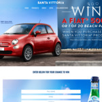 Win a Series 4 FIAT 500C Pop Worth $24,500 or 1 of 20 Beach Packs [Purchase Any Santa Vittoria® Product + 25 Words or Less]