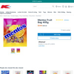 Mentos Fruit Bag 405g $2 (Was $4) @ Kmart ($1.80 via Pricematch at The Warehouse)
