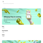 Afterpay Day: 20% to 70% off Retailers + Kiwiwallet Cashback