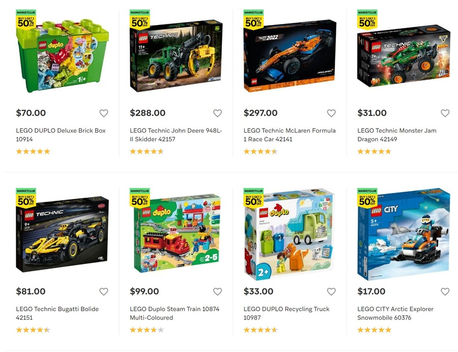 Buy 1 Get 1 Half Price LEGO City, LEGO Technic, LEGO Duplo, LEGO