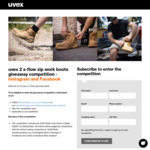Win 1 of 10 uvex 2x-Flow Zip Work Boots from uvex