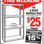Handy Shelf 4 Shelf 200kg Boltless Unit $25 (Was $59) @ Bunnings