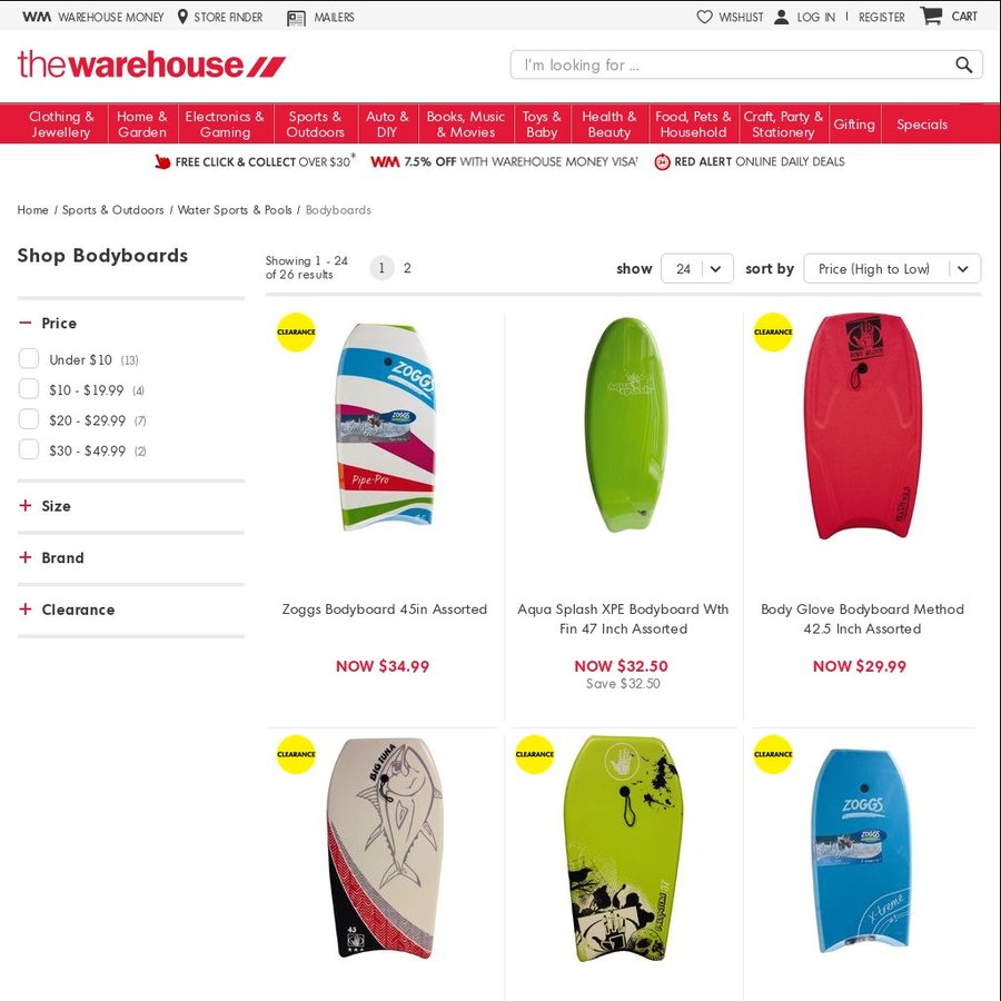 Bodyboard Clearance The Warehouse ChoiceCheapies
