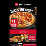 $1 Stuffed Crust @ Pizza Hut on Any Lovers, Supreme or Deluxe Pizza