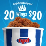 20 Wings for $20 @ NPD Refresh Cafe (South Island)