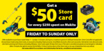 Get a $50 Store Card for Every $250 Spent on Makita ($3000 Max Per Transaction, Cards Expire 90 Days from Issue) @ Mitre 10